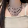 Cordón para Colgante Cuerda de Cuero Encerado Cadena para Clavícula Hombres y Mujeres Gargantilla Negra Delgada Colgante Colgante de Cristal Dorado Cuerda para Collar con Hebilla Oculta