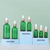 Frasco conta-gotas de vidro de prata spot 5ml-100ml viagem sub-engarrafamento garrafa pequena 30ml garrafa de óleo verde