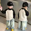 Camiseta Térmica de Polar para Niños Cuello Semi Alto Capa Base 2026 Otoño/Invierno Nuevo Bloque de Color Camiseta para Niños Moderna Versátil Top Moderno