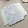 Porta-Cartões de Veludo com Duplo Bolso Convite de Casamento Convite de Casamento Conjunto de Três Peças Envelope Papel para Convite de Casamento Personalizado