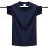 Camiseta Masculina de Algodão de Fibra Longa Manga Curta Algodão Puro Cor Sólida Casal Estudante Gola Redonda Manga Meia Manga Solta Tamanho Grande Camiseta Básica