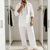 Traje deportivo casual de manga larga de color liso con capucha, holgado, talla grande, de primavera y otoño, transfronterizo del sudeste asiático