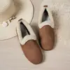 Zapatos cómodos de felpa cálida y peludos de suela plana, nuevo de otoño 2026 talla grande comercio exterior slip-on suela blanda estilo Birkenstock para mujer