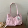 Bolsa de um ombro estilo coreano bolsa literária retrô bolsa tote de bolinhas estilo escolar nova bolsa de mão estilosa versátil de grande capacidade