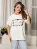 Camiseta de manga corta 100% algodón para el verano de 2026, marca de tendencia estilo europeo y americano, top adelgazante personalizado y cómodo estampado de comercio exterior para mujer