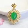 Pingente de Ágata Natural Guan Yu Colar de Calcedônia Verde Imperial Tipo Gelo Joias Femininas Atacado Dropshipping S4111901L