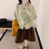 Cárdigan de punto bordado con lazo floral, estilo fresco y delicado, para mujer, versión coreana, nuevo suéter versátil de otoño adelgazante para mujer