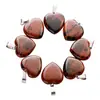 Fabricante Transfronteiriço Pedra Natural Pingente em Forma de Coração Quartzo Rosa Ágata Coração de Pêssego Colar Acessórios DIY Atacado Cristal Natural
