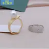Plata de Ley 925 Perla DIY Accesorios Anillo Esmerilado Soporte Vacío Pulsera Semi-terminada para Mujer Anillo Ajustable Abierto Soporte de Anillo Anillo de Cola