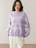 Suéter Jacquard Fair Isle 2026 Outono e Inverno Nova Lã Base Suéter Elegante Color-Blocking Pulôver Suéter de Caxemira para Mulheres com Gola Redonda