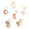 FX-D454 Pegatinas de pared con diseño de paracaídas, diseño de flores y animales pequeños para habitación de niños, sala de estar, porche y hogar