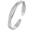 Nueva Pulsera Abierta Artesanal Esmerilada Plateada Pulsera de Amor Entrelazado para Mujer Joyería de Plata Japonesa y Coreana al Por Mayor