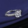 Tiktok Kuaishou transmisión en vivo transfronteriza superventas anillo popular de diamante de imitación de 2 quilates Anillo de diamante de boda sencillo para mujer al por mayor