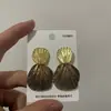 Pendientes de Metal Estilo Coreano con Baita Natural, Pendientes de Plata con Pasador, Belleza de Lujo Ligero, Plegados Simples, de Gama Alta para Mujer