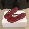 Chanclas de Suela Gruesa para Mujer 2026 Verano Nuevo Estilo Chanclas Rojas de Tacón Alto para Mujer para Usar Afuera, Sandalias de Playa de Hada