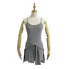 Saia com Alça de Peito Autônoma Saia Falsa de Duas Peças Cinto na Cintura Saia de Cintura Apertada Design de Verão Feminino Gola Quadrada Saia Apertada na Cintura e Quadril