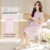Camisola de Modal para Mulheres, Toque de Luxo, Adequada para Estudantes do Ensino Médio, Com Bojos, Camisola de Verão Pulôver para Mulheres, Roupa de Casa, Saia Longa