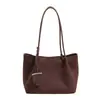 Bolso Tote Retro Estilo Coreano Sensación Holgada Color Sólido Gamuza Franela Otoño 2026 Nuevo Casual Trabajo Viaje Cotidiano Bolso de Hombro Único