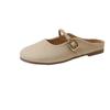 Pantuflas Baotou de suela suave para mujer, calzado exterior, otoño y verano 2025, planas, sin cordones, para embarazadas.