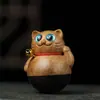 Vaso de Nanmu Dorado Gato Campana Escritorio Creativo Descompresión Amuleto de la Suerte Adorno Popular Dibujo Animado Infantil Paisaje Venta Caliente