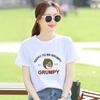 2022 Novo Estilo 95 Algodão Branco Estampado Camiseta de Manga Curta Moda Feminina Estilo Coreano Ins Tendência Plus Size Tops Femininos Atacado