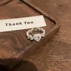 Anillo de Corazón Abierto con Incrustaciones de Pedrería de Moda Minimalista de Nicho para Mujer Diseño de Lujo Ligero Sentido del Temperamento Versátil Anillo para el Dedo Índice