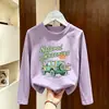 Camiseta Infantil de Manga Larga con Estampado de Dibujos Animados 2026, Camiseta Básica de Algodón Puro para Niños de Primavera y Otoño
