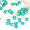 10 Piezas de Diversos Estilos de Cuentas de Bambú Turquesa Sintético, Cuentas de Ábaco, Cuentas de Calabaza, Cuentas Sueltas en Forma de Rosa, Accesorios para Joyería DIY