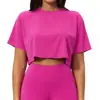 Camiseta de Manga Corta Cómoda de Cuello Redondo Estilo Nuevo para Mujer, para Exteriores, Fitness, Running, Top Holgado 3091