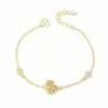 Nuevo Pulsera de Calabaza Esmaltada Azul Estilo Chino para Mujer, Chapada en Oro de 18K, Joyería de Lujo Ligero Vintage de Nicho de Gama Alta
