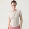 Roupas de ioga Top Verão Feminino fino moda pescoço redondo Fitness manga curta Loose Emagrecimento Quick-drying Running Sports T-shirt