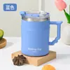 Aço Inoxidável 304 Copo Prático para Escritório Copo de Café com Tampa Alça Copo de Água Garrafa para Beber Diretamente com Canudo Presente Transfronteiriço