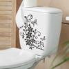 Novo Artístico M-149 Flor Preta Rattan Borboleta Banheiro Vaso Sanitário Casa Parede Decoração Adesivos de Parede Autoadesivo