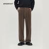 Pantalones Casuales APO para Hombre Otoño Nuevo Sensación de Alta Gama Guapos Versátiles Caída Holgados Rectos con Cordones