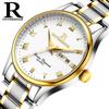Ruizhiyuan Genuino Impermeable Negocios Esfera Grande Correa de Acero Inoxidable Cuarzo Reloj Estudiante Hombre