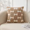 Cojín de felpa estilo crema para sofá, cojín para cabecera, cojín largo, cojín de cama, cojín decorativo bohemio con forma de hueso