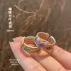 Anel de Prata Pura 9999 Esmaltado Dourado Borboleta Folha de Bambu para Mulheres Design de Nicho Novo Estilo Chinês Anel Ajustável Presente para Namorada