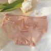 Ropa Interior Sexy Pura Semitranslúcida con Encaje y Lazo para Mujer, de Alta Elasticidad, Cómoda, con Entrepierna de Algodón, Calzones de Estilo Francés para Mujer