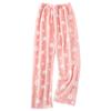 Pantalones Gruesos de Franela para Mujer con Estampado de Dibujos Animados Cálidos Otoño e Invierno en stock talla extra Pantalones Largos de Pijama Cálidos Pantalones para Casa