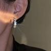 Brincos de strass com uso frontal e traseiro para mulheres, outono e inverno, temperamento de luxo leve, design de nicho de alta qualidade, brincos da moda