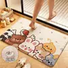 Alfombra de Baño de Dibujos Animados Absorbente Antideslizante para Inodoro Pad para Pies de Ducha Alfombra Gruesa de Secado Rápido para Puerta de Baño