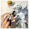 LZ Nueva Joyería de Circonita para Arte de Uñas Alas de Pegaso Perla Unicornio Oscuro Lazo Borla Material de Decoración de Uñas
