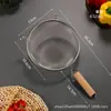 Acero Inoxidable Mango de Madera Doble Oreja Rejillas para Aceite Utensilios de Cocina Domésticos Malla para Freír Fideos Colador de Leche de Soja Jugo Malla Venta al por Mayor