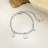[Aço Titânio Corpo Inteiro] 100 Pulseiras Europa e Estados Unidos 18k Não Desbota Simples Joker ins Moda Personalizada Joia de Mão para Mulheres
