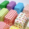 Vasos Rectangulares Desechables con Rollo Superior Impresos con Logo Personalizado, Vasos para Pastel de Papel Recubierto Resistentes a Altas Temperaturas, Personalización Transfronteriza