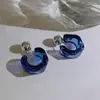 Pendientes C Franceses Simples de Aguja de Plata 925 Rose Story Mismos Pendientes que Huang Yimei Liu Yifei Pendientes Geométricos