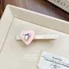 Clip para el Cabello de Acetato con Pedrería en Forma de Corazón, Estilo Lujo Ligero y de Alta Gama, Pasador de Moda, Pinza de Pato, Pasador para Flequillo, Accesorio para el Cabello, Tocado