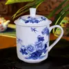 Taza de Té de Cerámica Jingdezhen, Taza Grande de Hueso de Porcelana con Tapa, Taza de Oficina Individual, Taza de Conferencia, Se Puede Imprimir con Logo y Nombre