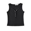 Europeu e Americano Spice Girl Estilo Five-Garra Buckle Vest Mulheres 2023 Verão Nova Cor Sólida Rosqueado Tight Outer Wear Sling Top