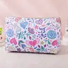 Bolsa de Almacenamiento PU Estampada de Moda, Impermeable, Gran Capacidad, Neceser de Viaje Portátil, Bolsa Multifuncional para Cosméticos y Maquillaje